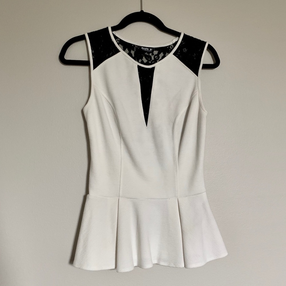 Peplum top with lace detailing